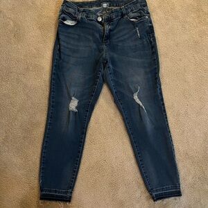 Torrid Blue Distressed Ankle Jeans
